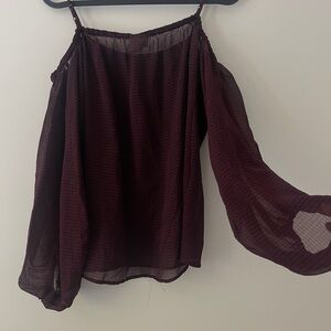 H&M Burgundy Off-Shoulder Summer Blouse
